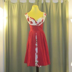 Red and Rose Patterned Trashy Diva Dress